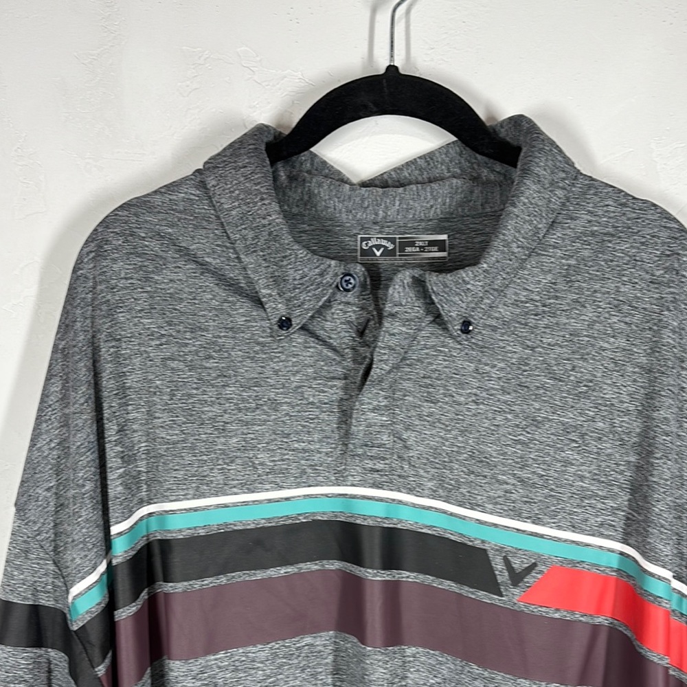 Callaway Red and Gray Polo Shirt size 2XLT - Picture 2 of 11